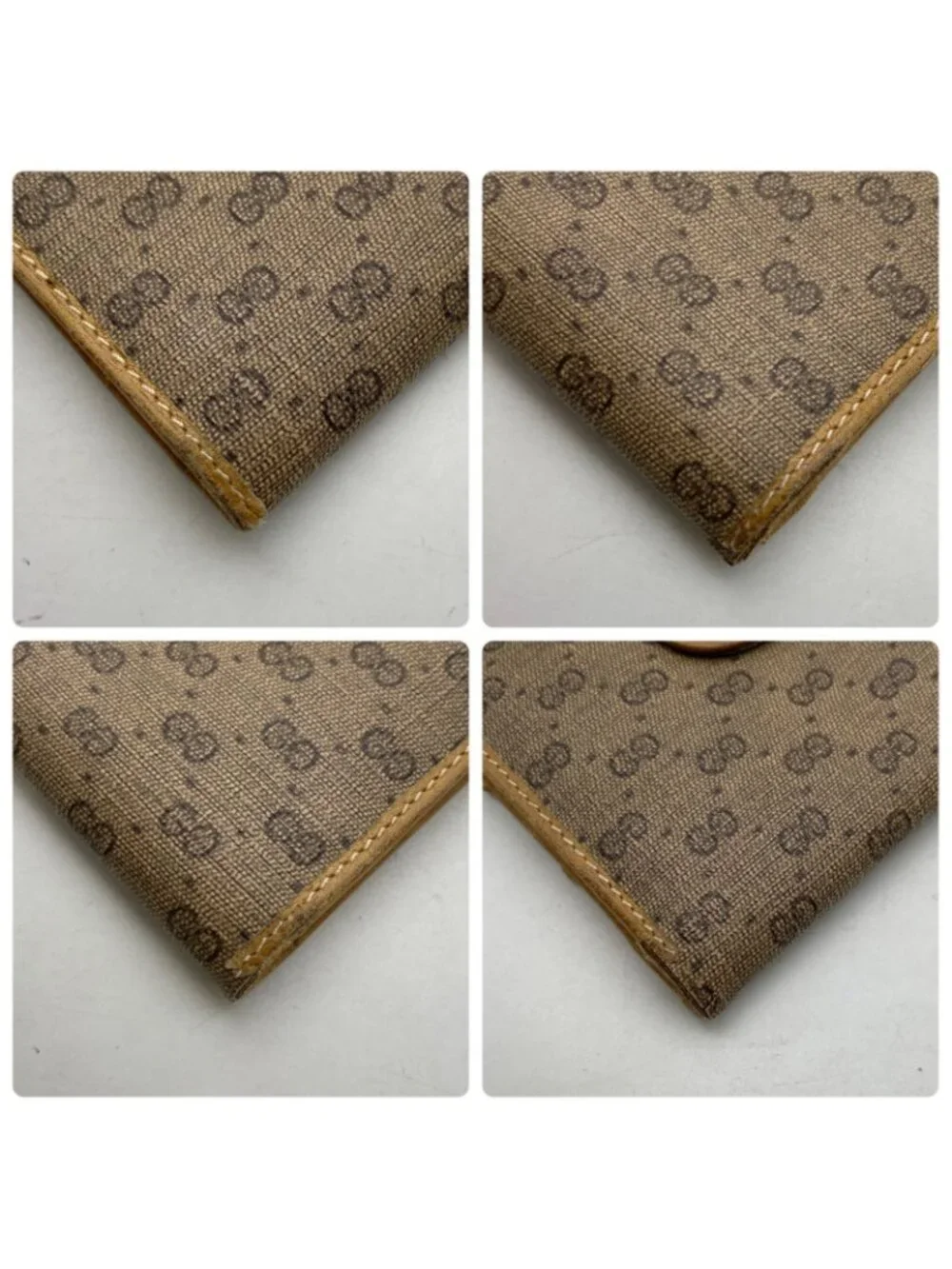 Gucci Micro GG Pattern Card Holder Pass Case Brown